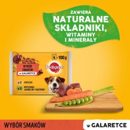 Pedigree Pedigree Mokra Karma Dla Dorosłych Psów W Galaretce (Z Wołowiną, Z Drobiem) 4x100g