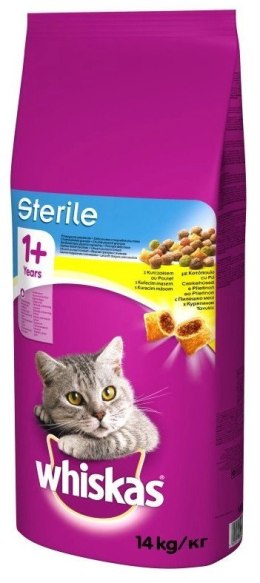 Whiskas WHISKAS Karma Sucha Dla Kota Po Sterylizacji 1+ Sterile Z Kurczakiem 14kg