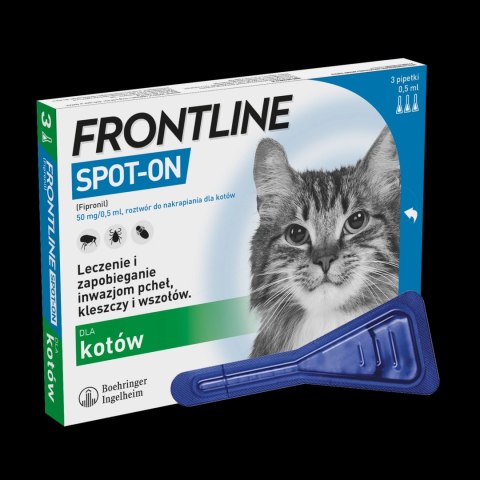 Frontline (Boehringer Ingelheim) FRONTLINE Spot On Dla Kotów 3x0,5ml