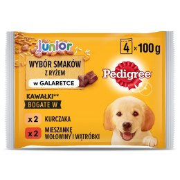 Pedigree Pedigree Mokra Karma Dla Szczeniąt W Galaretce (Z Kurczakiem I Ryżem, Z Wołowiną I Ryżem) 4x100g