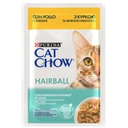 Purina Cat Chow Purina Cat Chow Hairball Karma Z Kurczakiem I Zieloną Fasolką W Sosie 85g
