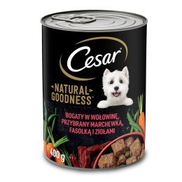 Cesar Cesar Natural Goodness Bogata W Wołowinę, Przybrana Marchewką, Fasolką I Ziołami 400g