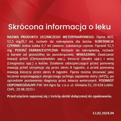 Vet-Agro Vet-Agro Fiprex Dla Kota 0,7ml
