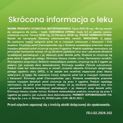 Vet-Agro Vet-Agro Fiprex Duo Kot, Fretka 0,5ml