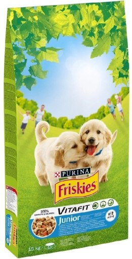 Friskies PURINA Friskies Junior Z Kurczakiem Mlekiem I Warzywami 15kg