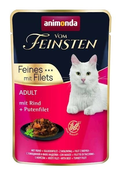 Animonda ANIMONDA Cat Vom Feinsten Adult Wołowina + Filet Z Indyka Saszetka 85g