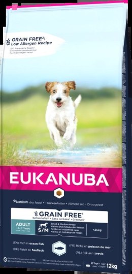 Eukanuba Eukanuba Adult Small&Medium Grain Free Łosoś 12kg