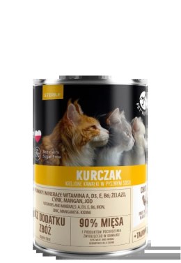 Pet Republic PetRepublic Kurczak Krojone Kawałki W Delikatnym Sosie Dla Kotów Sterylizowanych 400g
