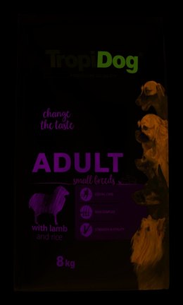 Tropidog Tropidog Premium Adult Small Breeds Z Jagnięciną I Ryżem 8kg