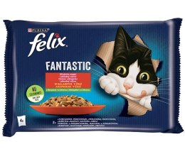 Felix Felix Fantastic W Galaretce Z Kurczakiem I Wołowiną 4x85g