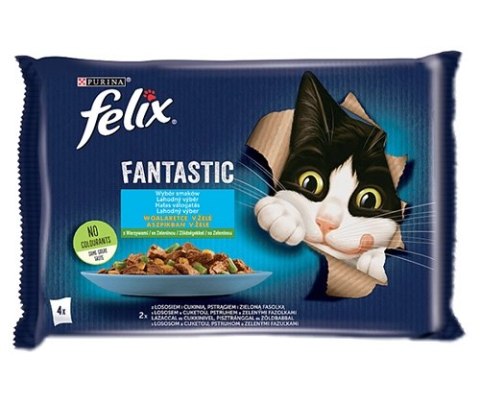 Felix Felix Fantastic Wiejskie Smaki W Galaretce Z Łososiem I Pstrągiem 4x85g