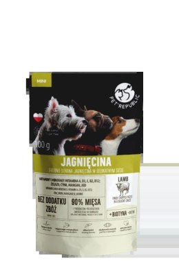 Pet Republic PetRepublic drobno siekane kawałki w delikatnym sosie - jagnięcina 100g dla psa