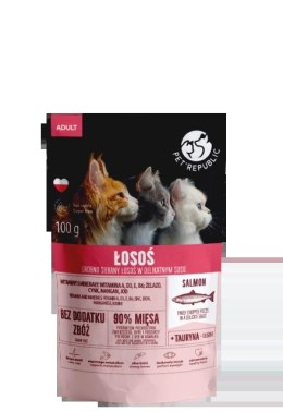 Pet Republic PetRepublic drobno siekane kawałki w delikatnym sosie łosoś 100g dla kota