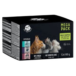 Pet Republic PetRepublic karma mokra dla kota po sterylizacji kawałki w delikatnym sosie MIX 3 smaków 12x100g
