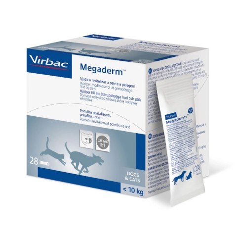 Virbac VIRBAC Megaderm 28x4 ml suplement diety dla psów i kotów do 10kg na problemy skórne