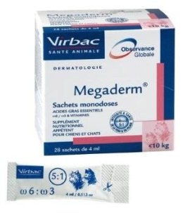 Virbac VIRBAC Megaderm 28x4 ml suplement diety dla psów i kotów do 10kg na problemy skórne