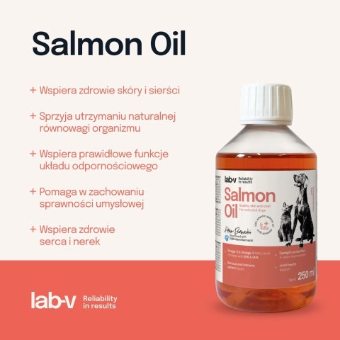 LAB-V Lab-V Olej Z Łososia 100% Dla Psa I Kota W Każdym Wieku 250ml