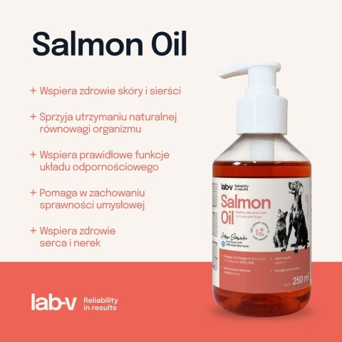 LAB-V Lab-V Olej Z Łososia 100% Dla Psa I Kota W Każdym Wieku 250ml