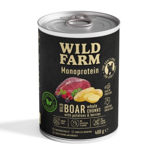 Wild Farm WILD FARM Monoprotein Wild Boar 400g - hipoalergiczna karma dla psa