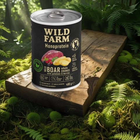 Wild Farm WILD FARM Monoprotein Wild Boar 400g - hipoalergiczna karma dla psa