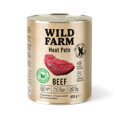Wild Farm Wild Farm Pate Beef 800g - Mokra Karma z Wołowiną dla Psów
