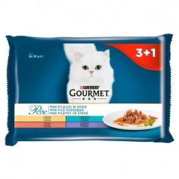 Gourmet GOURMET Perle karma dla dorosłych kotów Mini Fileciki w sosie 4x85g